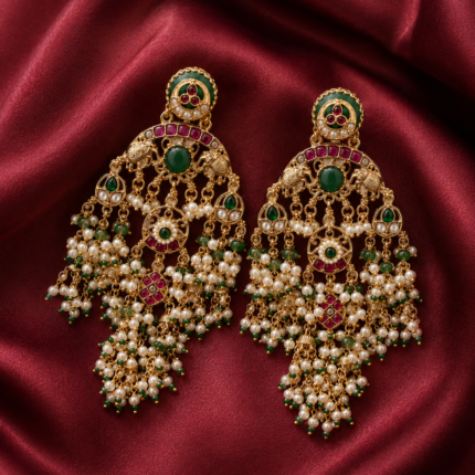 Royal Pearl Chandbali Earrings