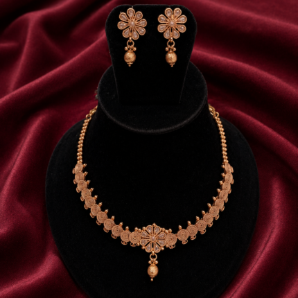 Elegant Floral Choker Necklace Set