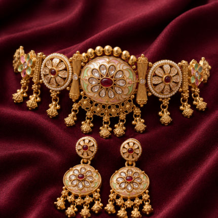 Royal Meenakari Choker Set with Earrings